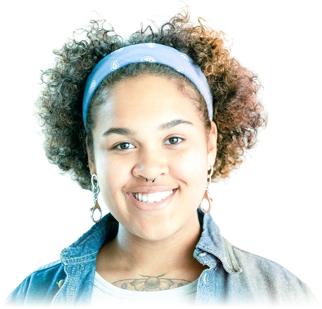 Adolescente portant un bandana