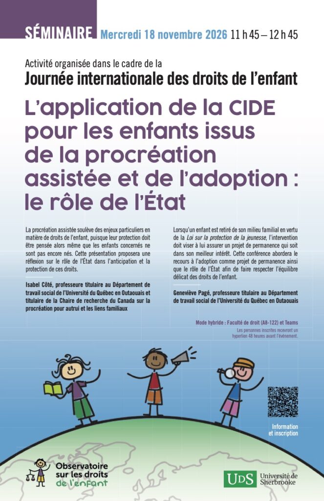 Séminaire Observatoire droits enfant, 18 novembre 2026