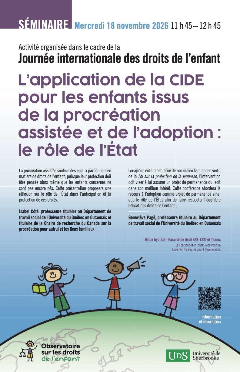 Séminaire Observatoire droits enfant, 18 novembre 2026